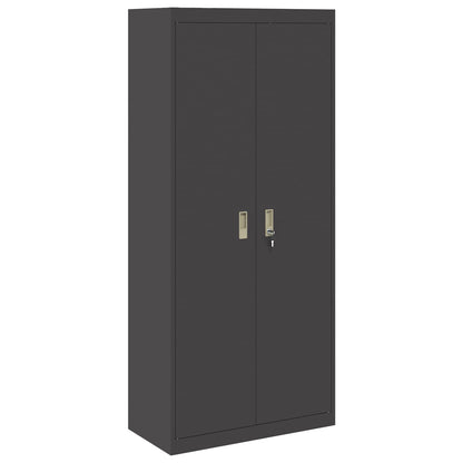 Storage Cabinet 2 pcs Black 80 x 40 x 220 cm Steel Lockable
