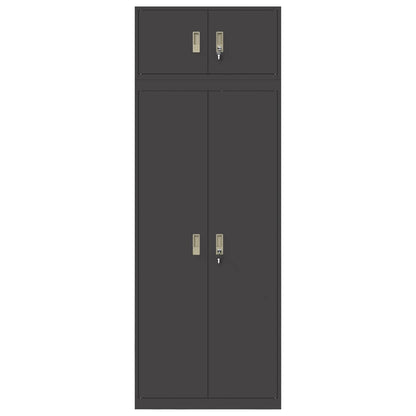 Storage Cabinet 2 pcs Black 80 x 40 x 220 cm Steel Lockable
