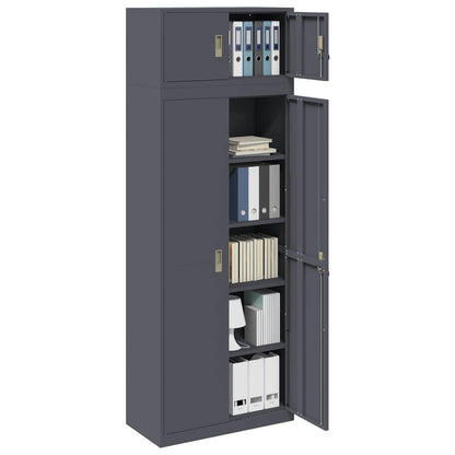 Storage Cabinet 2 pcs Anthracite 80 x 40 x 220 cm Steel