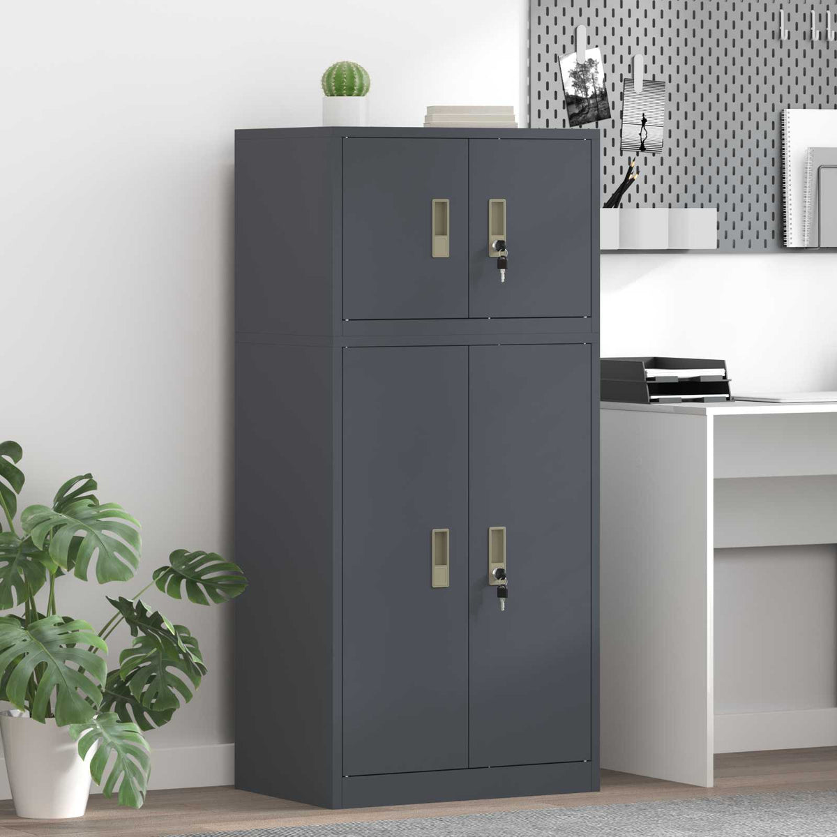 Storage Cabinet 2 pcs Anthracite 60 x 40 x 130 cm Steel