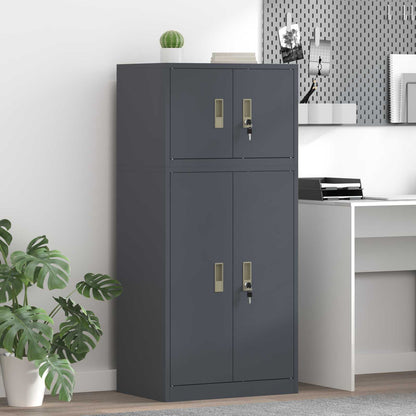 Storage Cabinet 2 pcs Anthracite 60 x 40 x 130 cm Steel