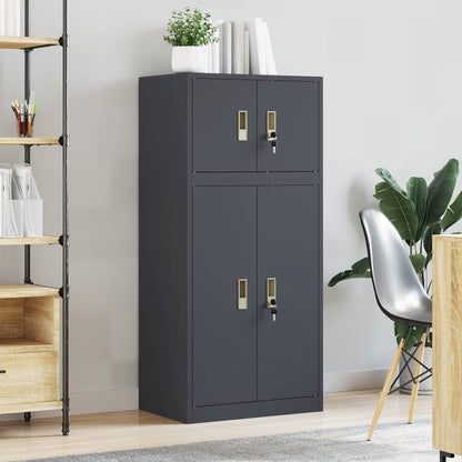 Storage Cabinet 2 pcs Anthracite 60 x 40 x 130 cm Steel