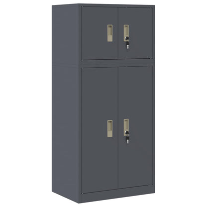 Storage Cabinet 2 pcs Anthracite 60 x 40 x 130 cm Steel