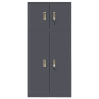 Storage Cabinet 2 pcs Anthracite 60 x 40 x 130 cm Steel