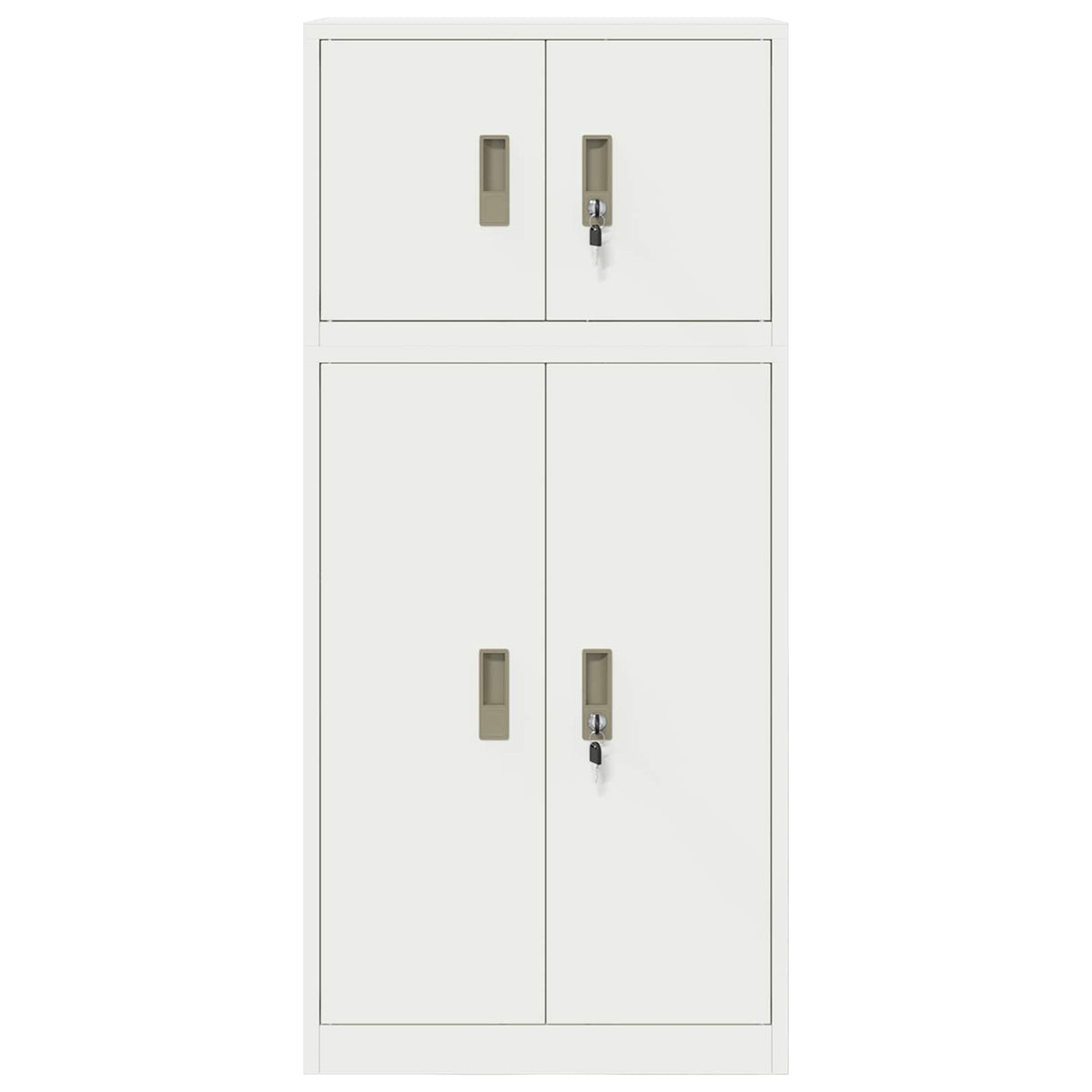 Storage Cabinet 2 pcs White 60 x 40 x 130 cm Steel Lockable