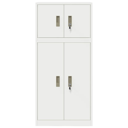 Storage Cabinet 2 pcs White 60 x 40 x 130 cm Steel Lockable