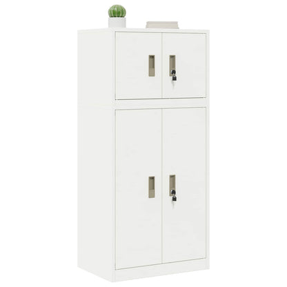Storage Cabinet 2 pcs White 60 x 40 x 130 cm Steel Lockable