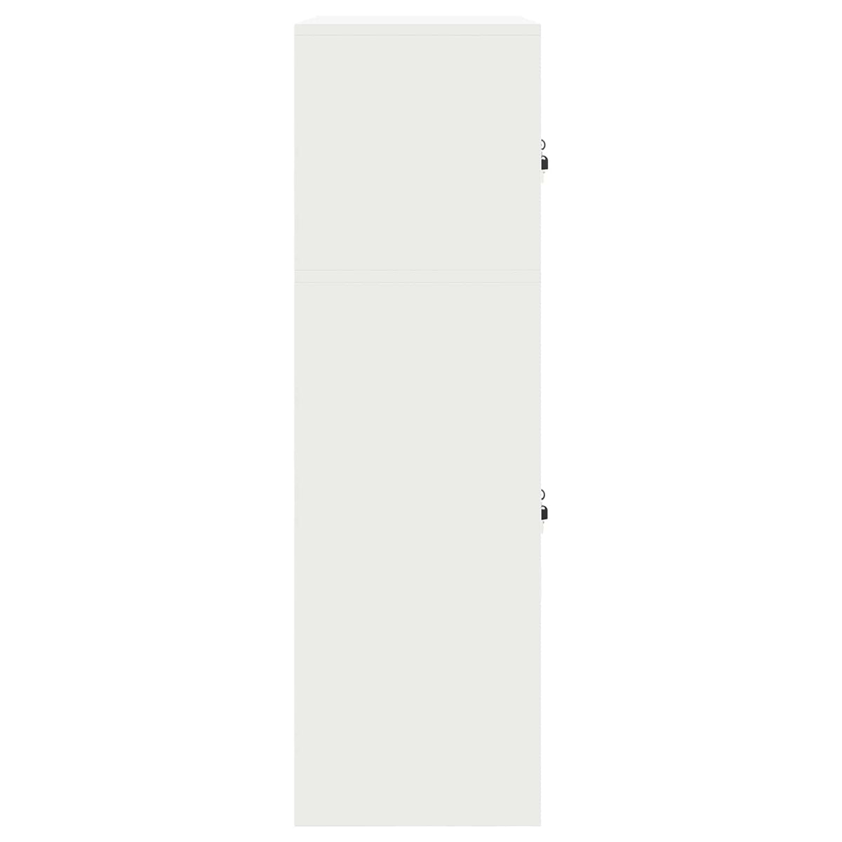 Storage Cabinet 2 pcs White 60 x 40 x 130 cm Steel Lockable