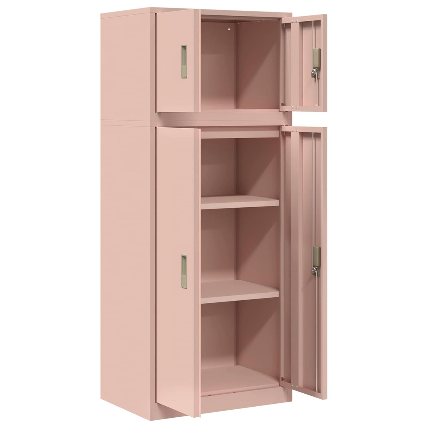 Storage Cabinet 2 pcs Pink 60 x 40 x 145 cm Steel Lockable