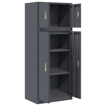 Storage Cabinet 2 pcs Anthracite 60 x 40 x 145 cm Steel
