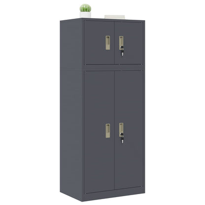 Storage Cabinet 2 pcs Anthracite 60 x 40 x 145 cm Steel