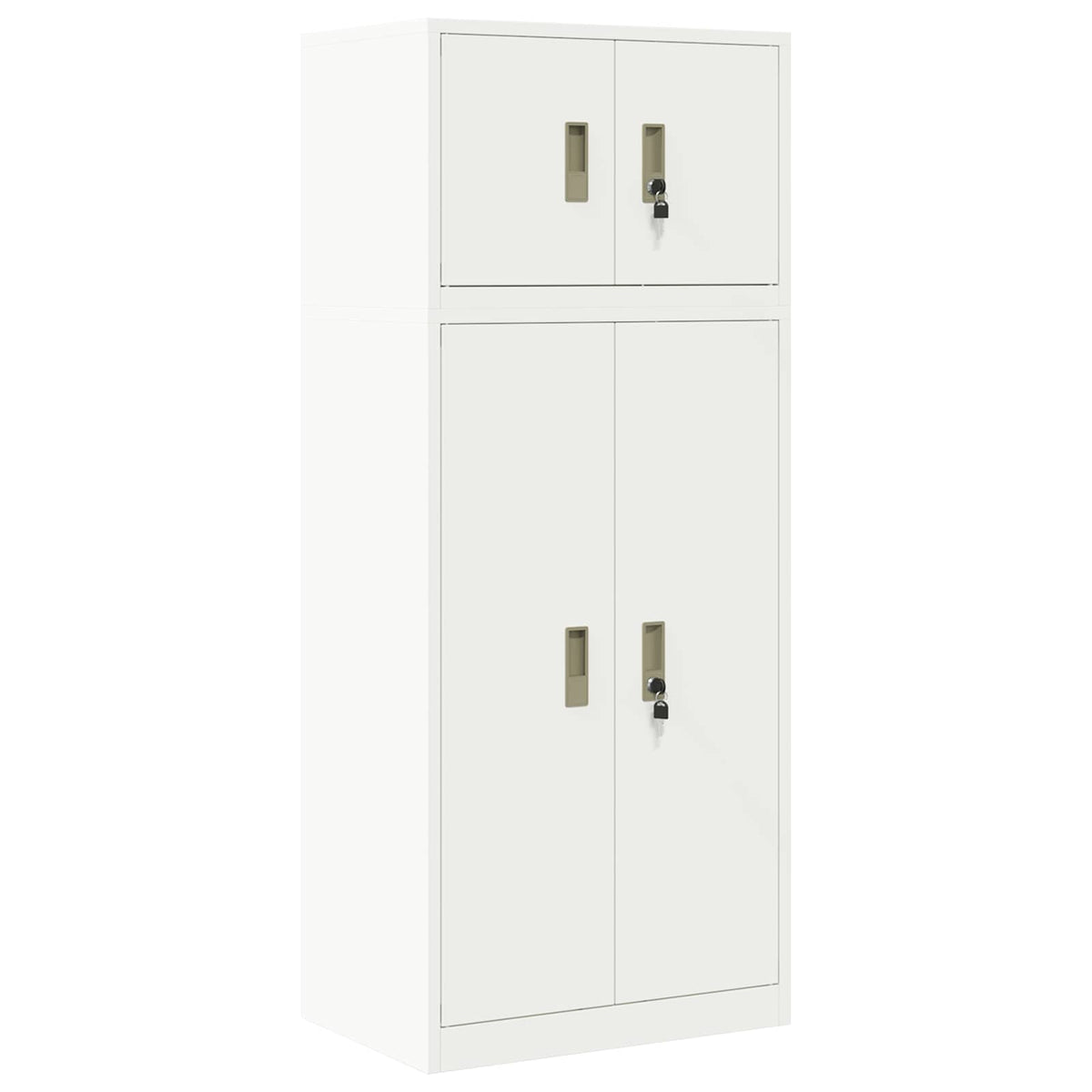 Storage Cabinet 2 pcs White 60 x 40 x 145 cm Steel Lockable