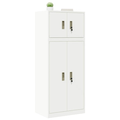 Storage Cabinet 2 pcs White 60 x 40 x 145 cm Steel Lockable
