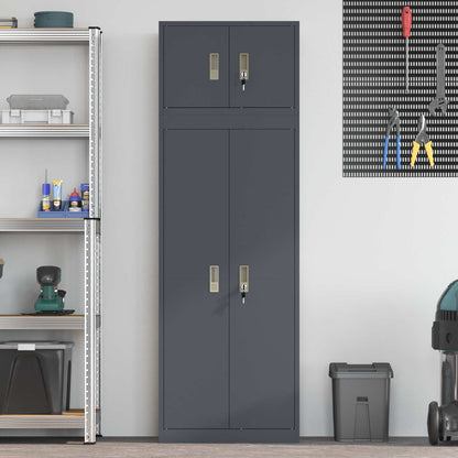 Storage Cabinet 2 pcs Anthracite 60 x 40 x 180 cm Steel