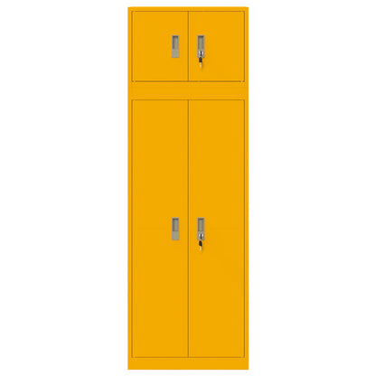 Storage Cabinet 2 pcs Mustard Yellow 60 x 40 x 180 cm Steel