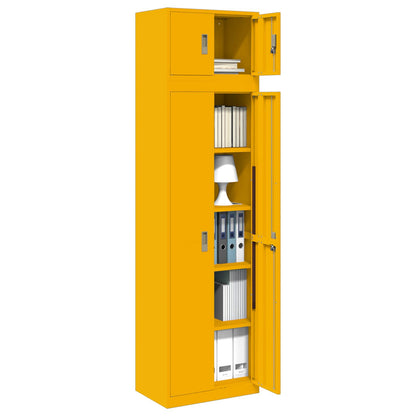 Storage Cabinet 2 pcs Mustard Yellow 60 x 40 x 180 cm Steel