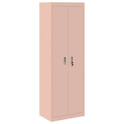 Storage Cabinet 2 pcs Pink 60 x 40 x 220 cm Steel Lockable