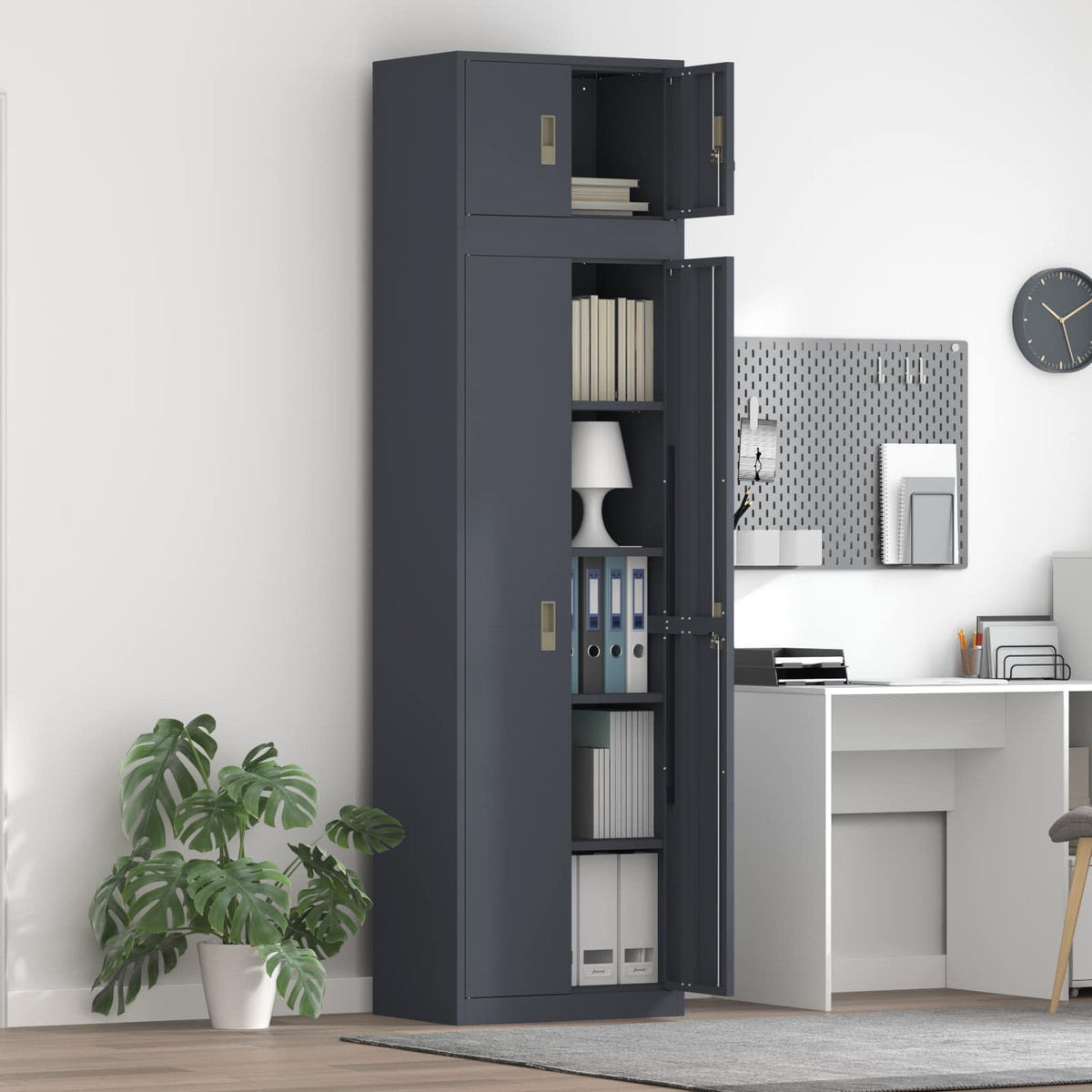Storage Cabinet 2 pcs Anthracite 60 x 40 x 220 cm Steel