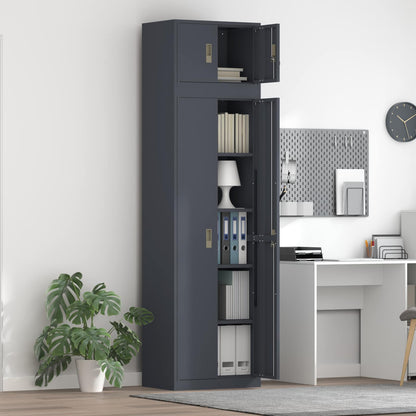Storage Cabinet 2 pcs Anthracite 60 x 40 x 220 cm Steel