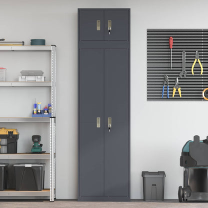 Storage Cabinet 2 pcs Anthracite 60 x 40 x 220 cm Steel