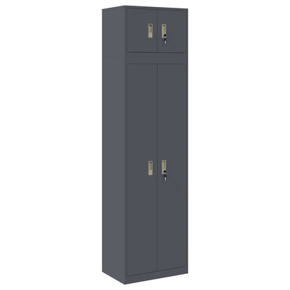 Storage Cabinet 2 pcs Anthracite 60 x 40 x 220 cm Steel