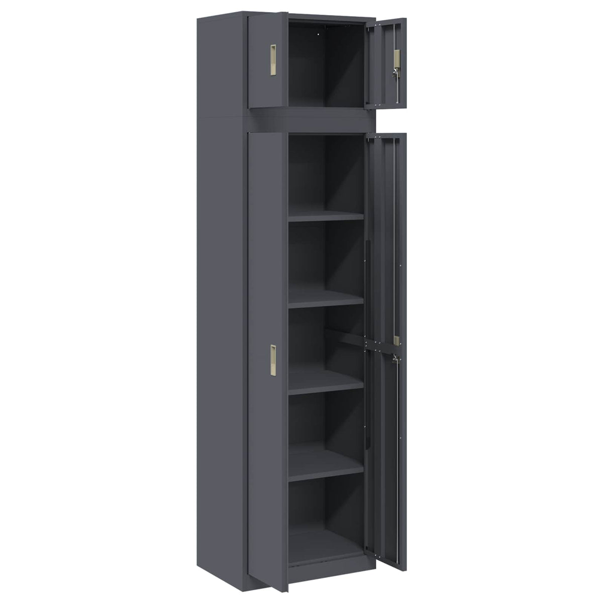 Storage Cabinet 2 pcs Anthracite 60 x 40 x 220 cm Steel