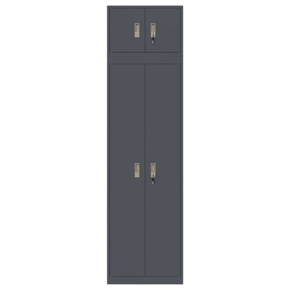 Storage Cabinet 2 pcs Anthracite 60 x 40 x 220 cm Steel