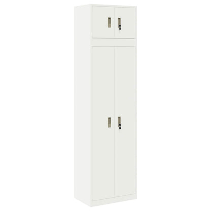 Storage Cabinet 2 pcs White 60 x 40 x 220 cm Steel Lockable