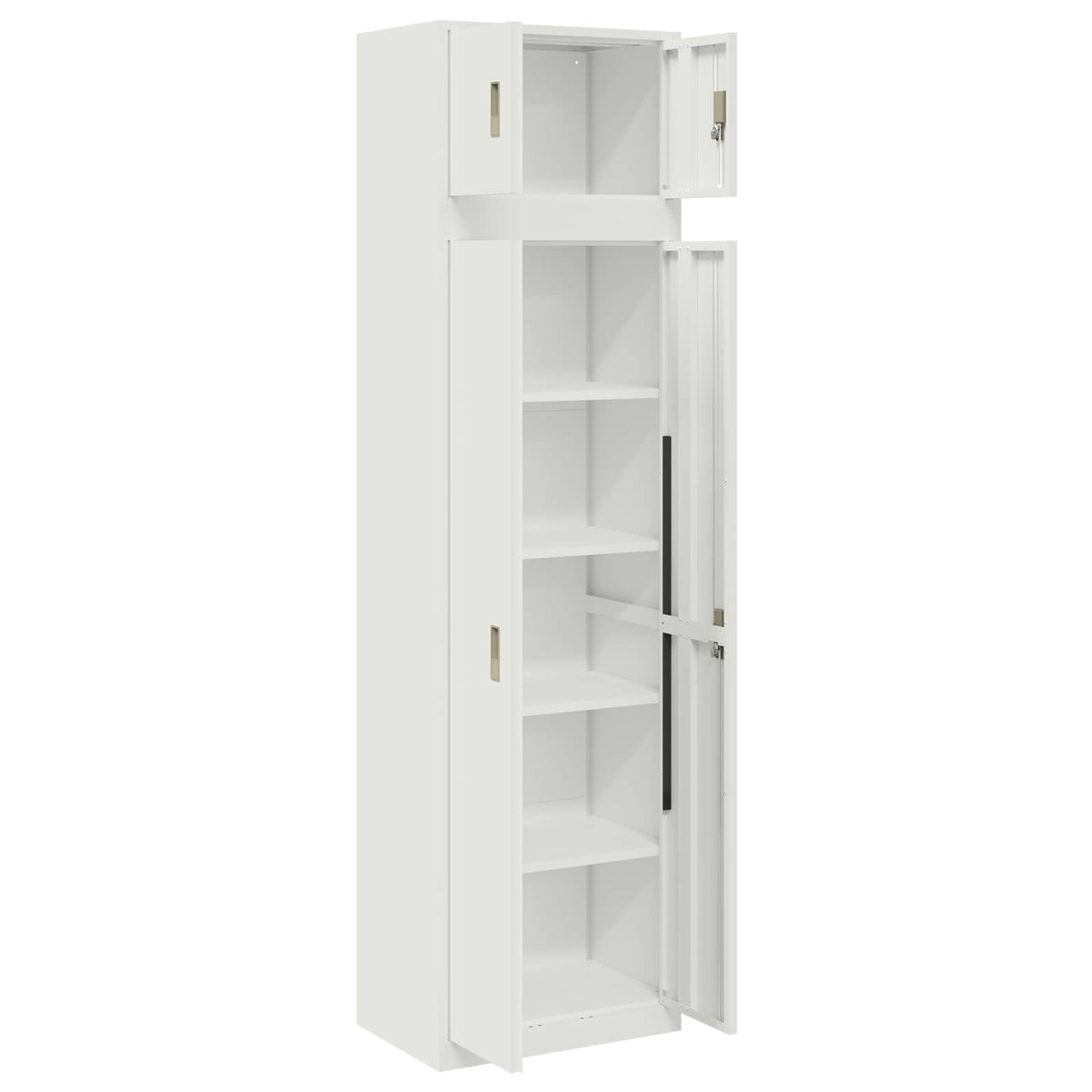 Storage Cabinet 2 pcs White 60 x 40 x 220 cm Steel Lockable