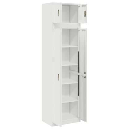 Storage Cabinet 2 pcs White 60 x 40 x 220 cm Steel Lockable