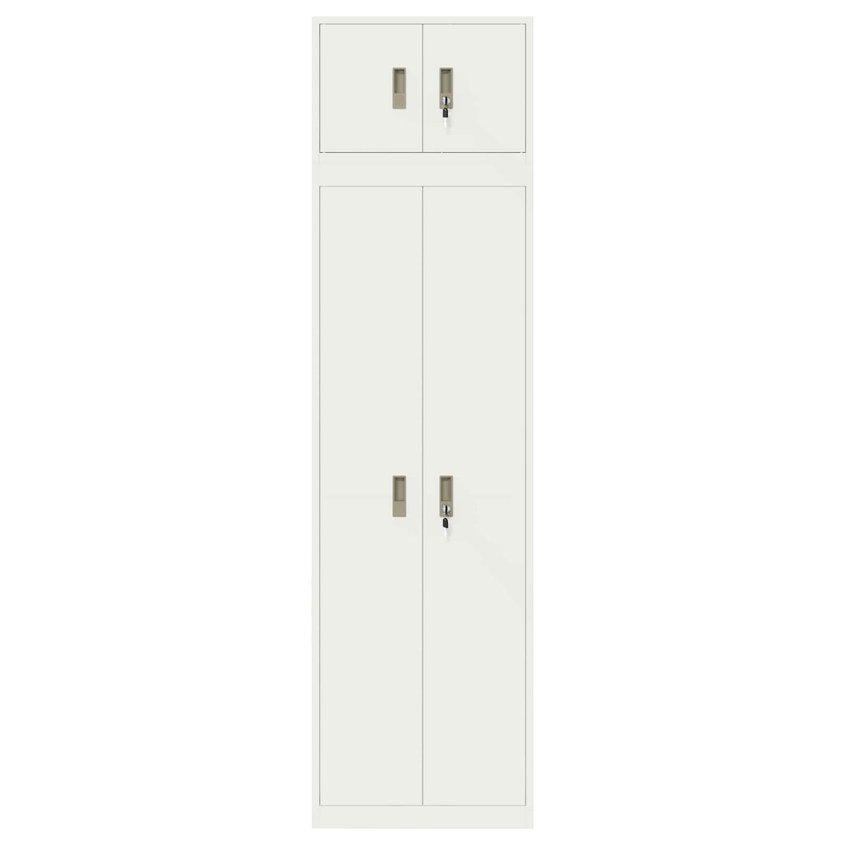 Storage Cabinet 2 pcs White 60 x 40 x 220 cm Steel Lockable