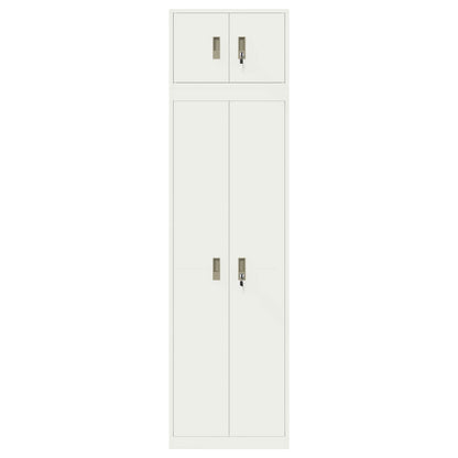 Storage Cabinet 2 pcs White 60 x 40 x 220 cm Steel Lockable