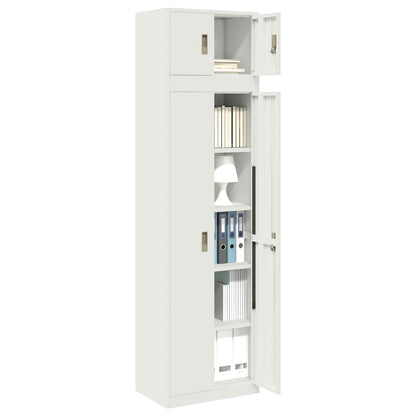 Storage Cabinet 2 pcs White 60 x 40 x 220 cm Steel Lockable