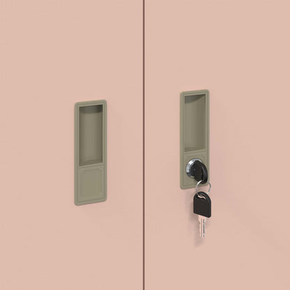 Storage Cabinet 2 pcs Pink 90 x 40 x 160 cm Steel Lockable