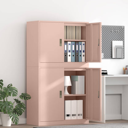 Storage Cabinet 2 pcs Pink 90 x 40 x 160 cm Steel Lockable