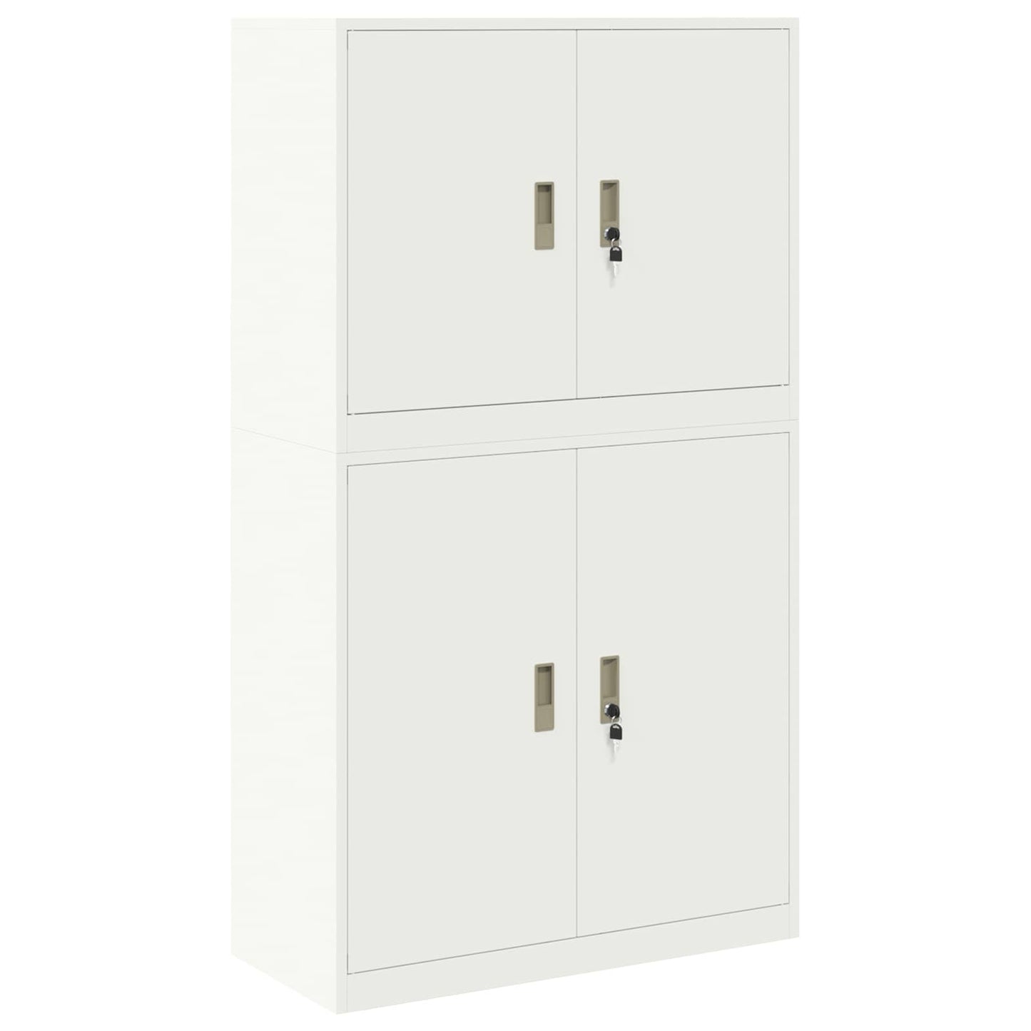 Storage Cabinet 2 pcs White 90 x 40 x 160 cm Steel Lockable