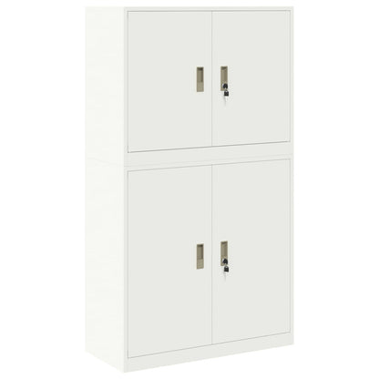 Storage Cabinet 2 pcs White 90 x 40 x 160 cm Steel Lockable