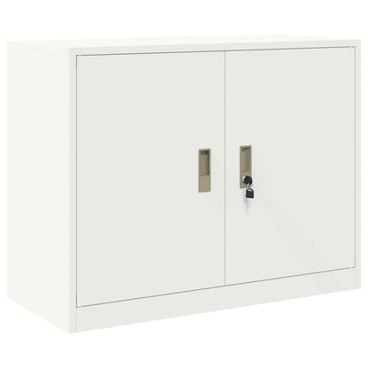 Storage Cabinet 2 pcs White 90 x 40 x 160 cm Steel Lockable