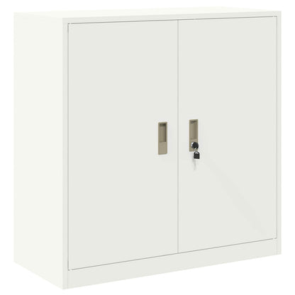 Storage Cabinet 2 pcs White 90 x 40 x 160 cm Steel Lockable