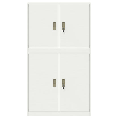 Storage Cabinet 2 pcs White 90 x 40 x 160 cm Steel Lockable