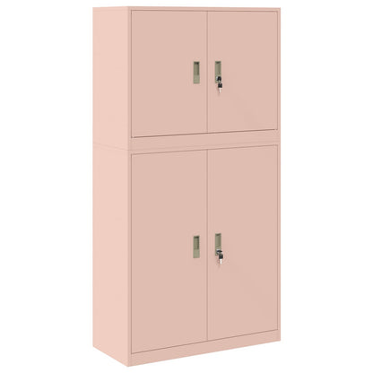 Storage Cabinet 2 pcs Pink 90 x 40 x 175 cm Steel Lockable