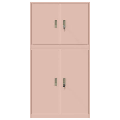 Storage Cabinet 2 pcs Pink 90 x 40 x 175 cm Steel Lockable