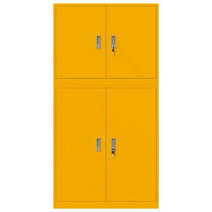 Storage Cabinet 2 pcs Mustard Yellow 90 x 40 x 175 cm Steel