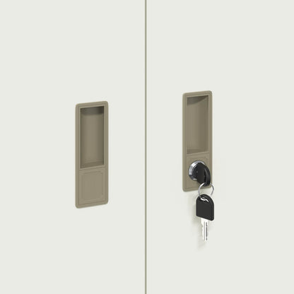 Storage Cabinet 2 pcs White 90 x 40 x 175 cm Steel Lockable