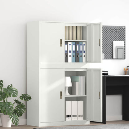Storage Cabinet 2 pcs White 90 x 40 x 175 cm Steel Lockable