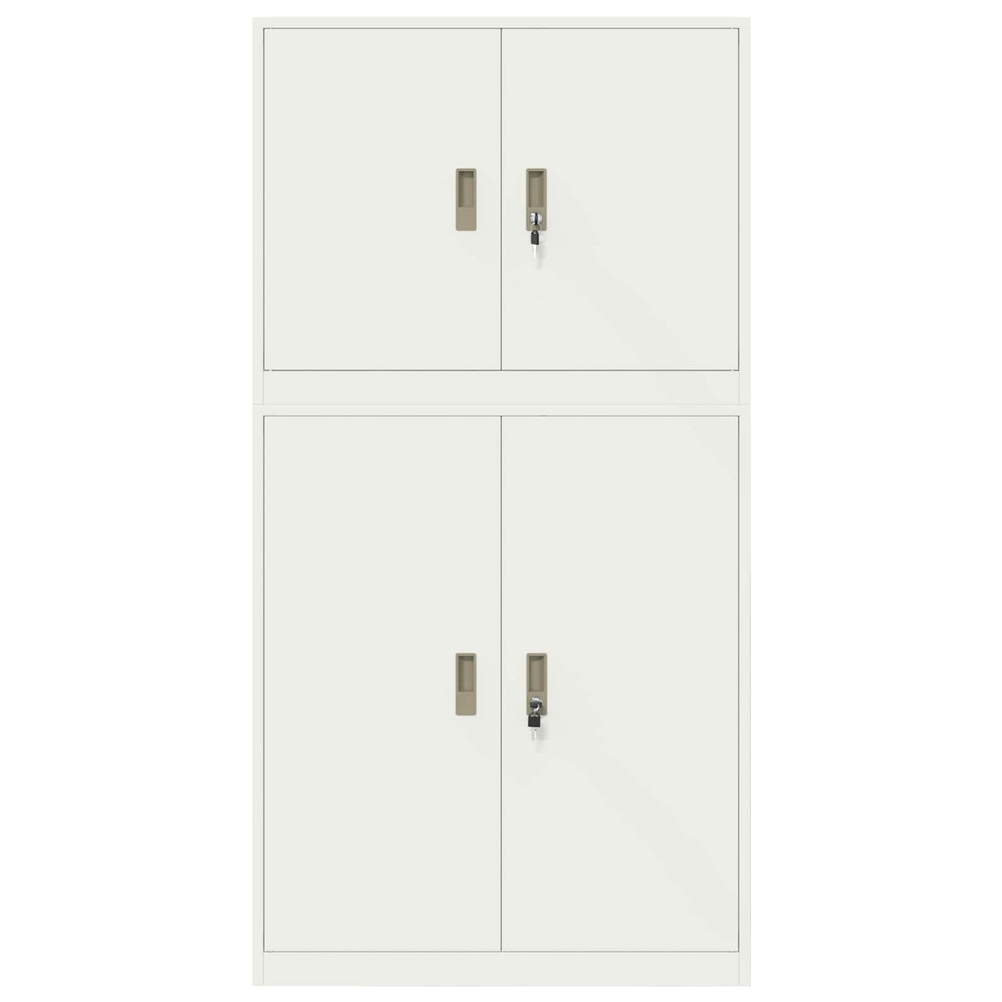 Storage Cabinet 2 pcs White 90 x 40 x 175 cm Steel Lockable
