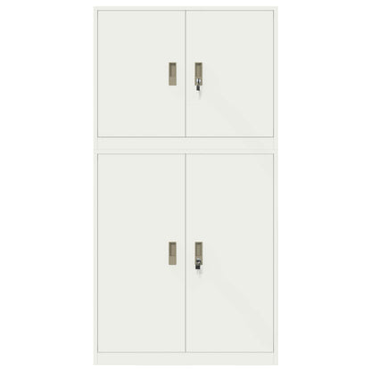 Storage Cabinet 2 pcs White 90 x 40 x 175 cm Steel Lockable