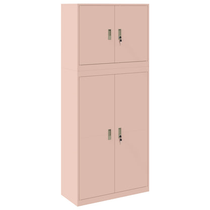 Storage Cabinet 2 pcs Pink 90 x 40 x 210 cm Steel Lockable