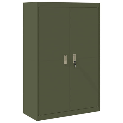 Storage Cabinet 2 pcs Olive Green 90 x 40 x 210 cm Steel