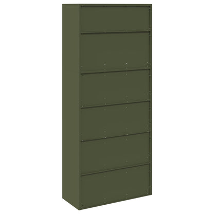 Storage Cabinet 2 pcs Olive Green 90 x 40 x 210 cm Steel